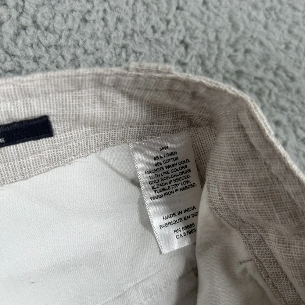 Wallin & Bros‎ Shorts Mens 36W Beige Linen Cotton Blend Summer Classic Casual - Picture 3 of 8